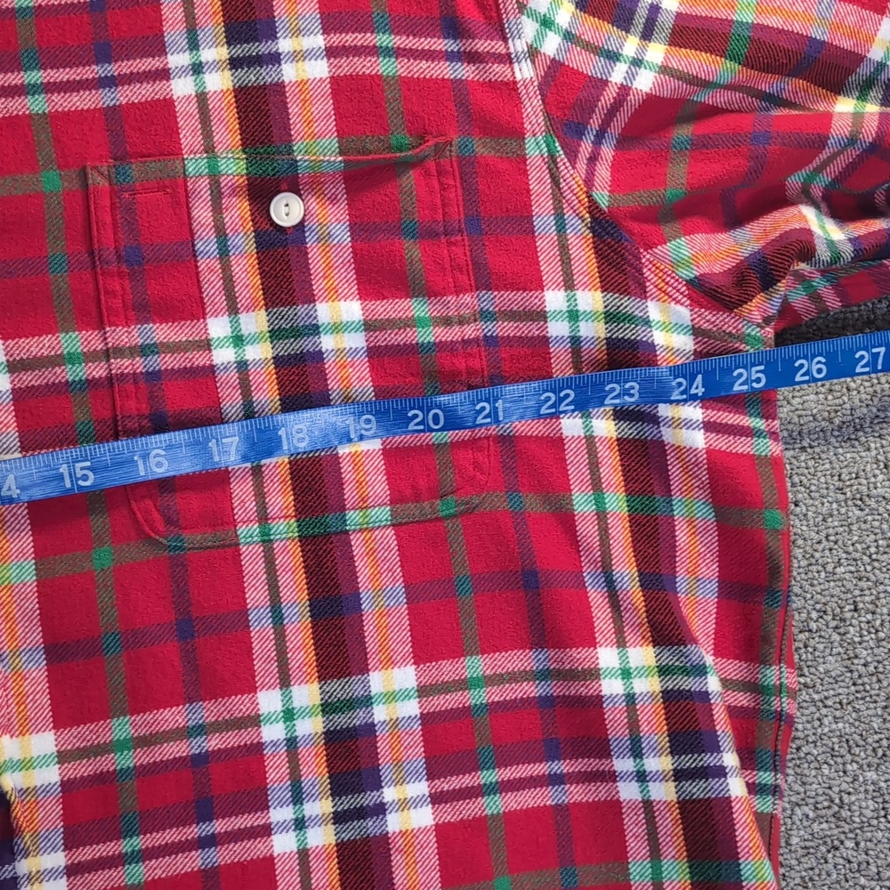 Polo Ralph Lauren Classic Fit Plaid Twill Heavy Flannel Work Shirt Size XL Red - Picture 11 of 12